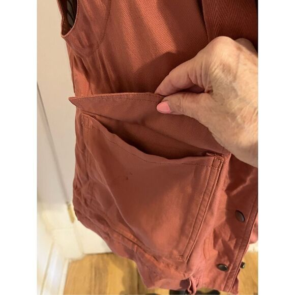 BKE Women's Large Withered Rose Pink Zip Snap Front Vest Jacket Utility Pockets - Picture 6 of 14